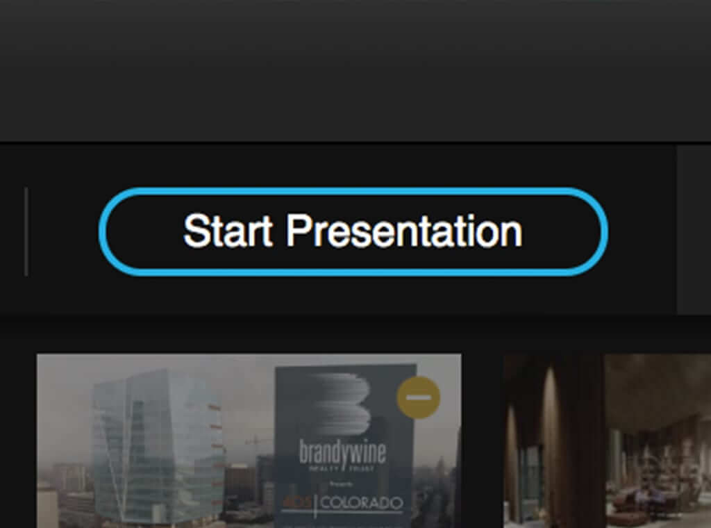 how to open object in presentation mode